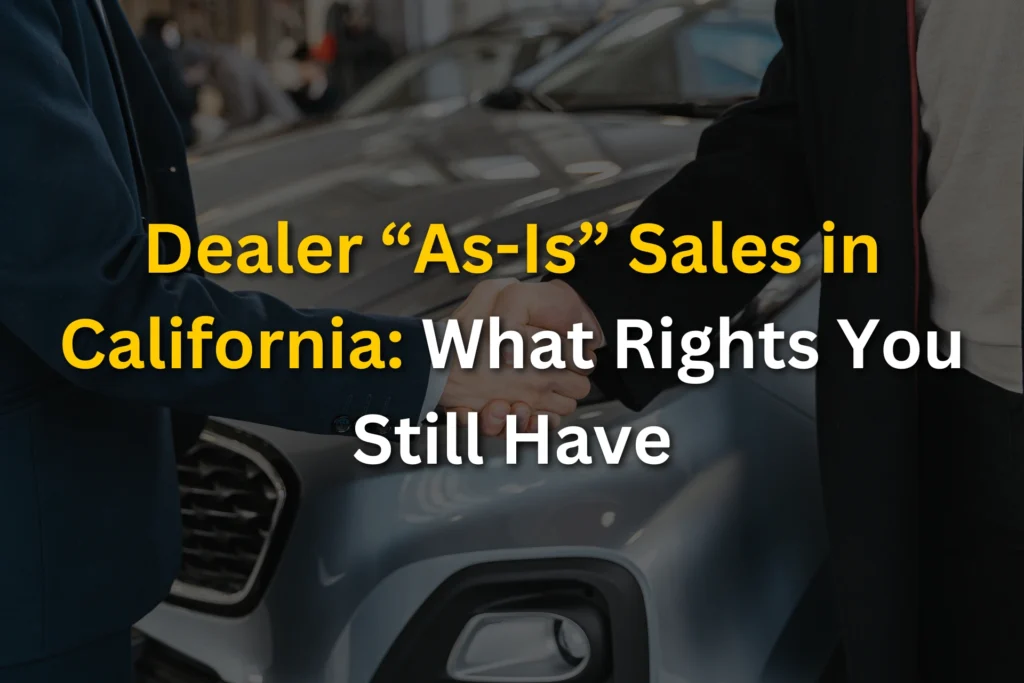 Dealer “As-Is” Sales in California: What Rights You Still Have