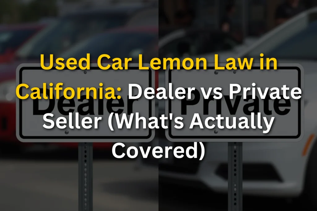 Used Car Lemon Law in California: Dealer vs Private Seller (What's Actually Covered)