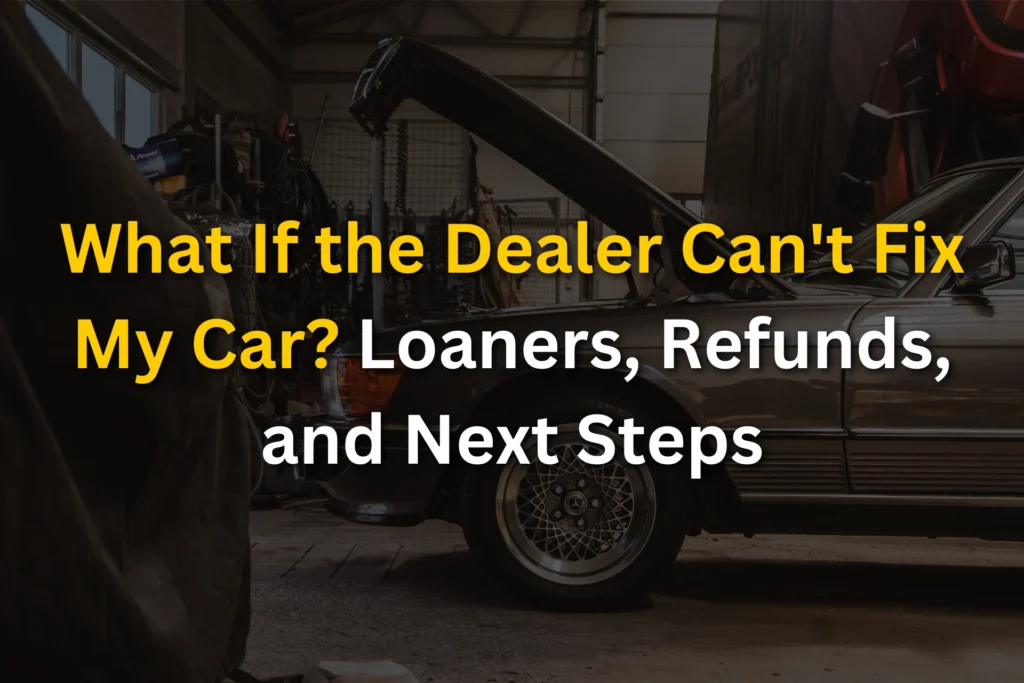 What If the Dealer Can't Fix My Car? Loaners, Refunds, and Next Steps